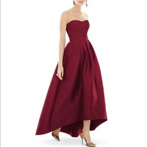 Alfred sung strapless hi low gown